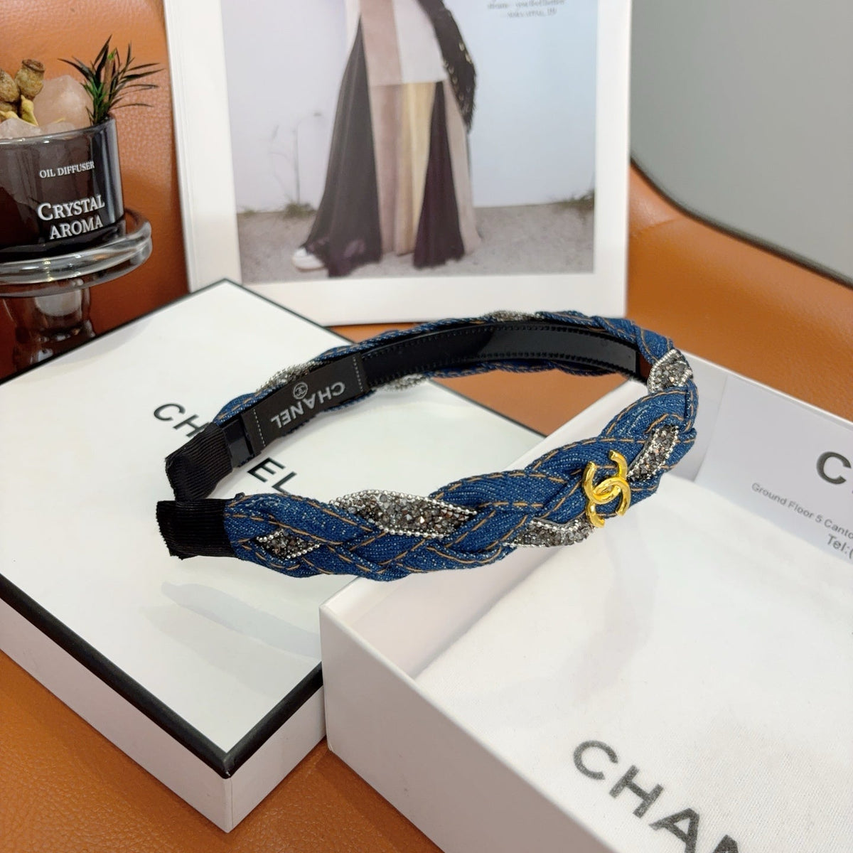CHANEL Denim Vintage Headband
