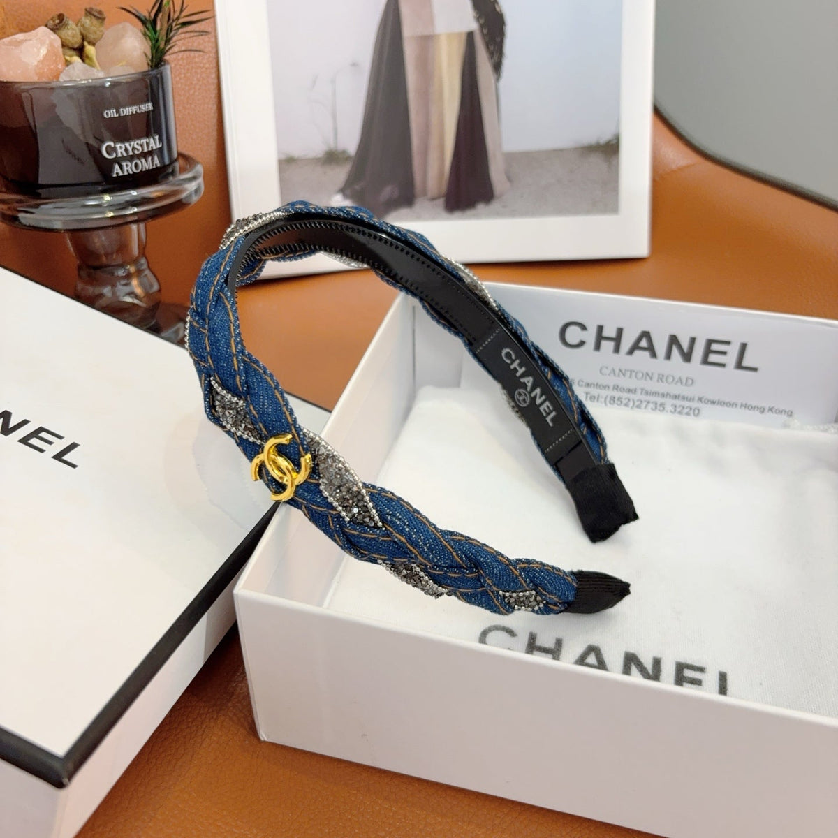 CHANEL Denim Vintage Headband
