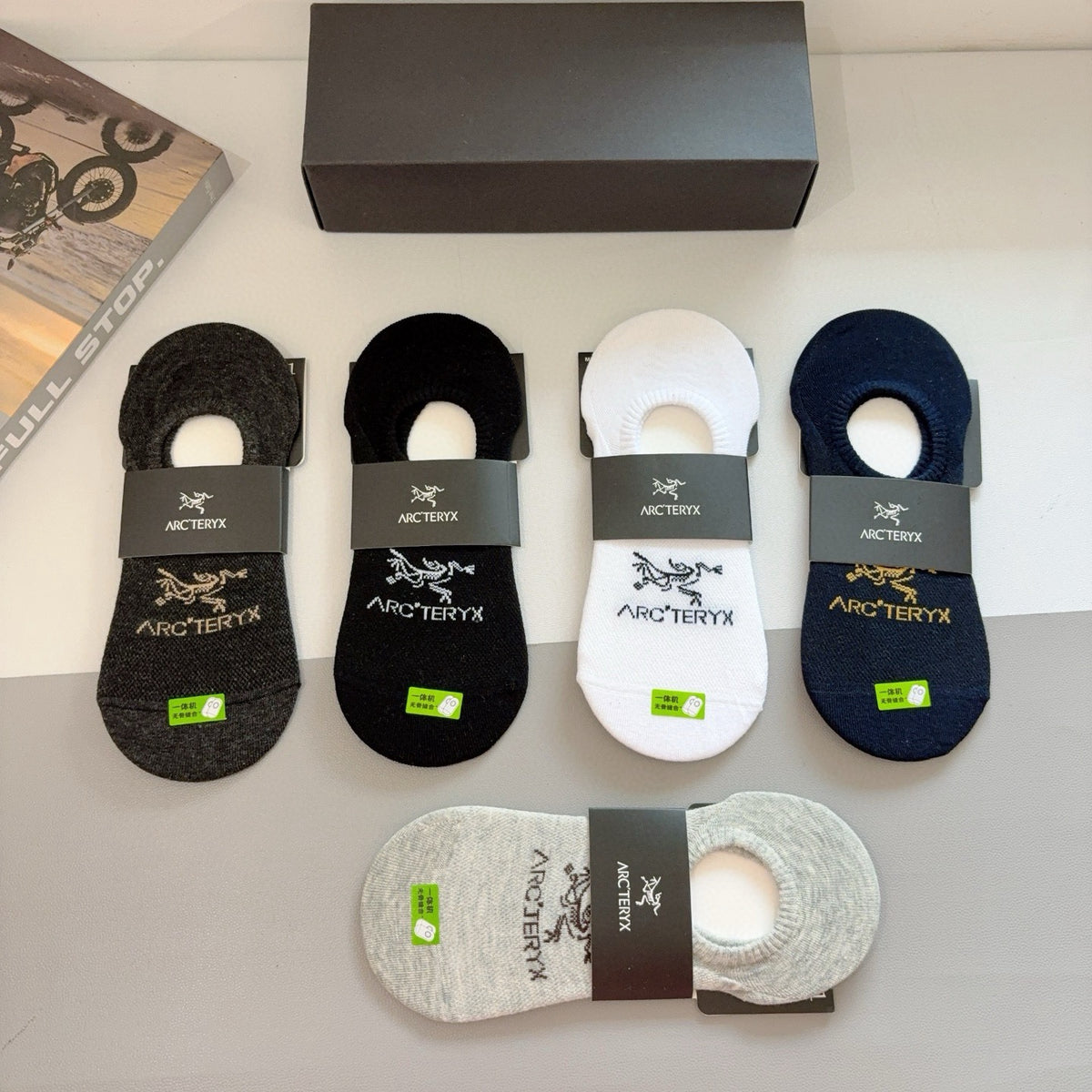 ARC’TERYX Cotton No-Show Socks – 5-Pair Set #003