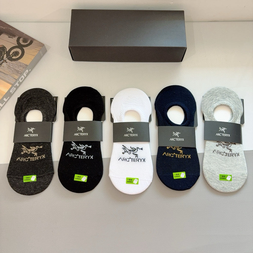 ARC’TERYX Cotton No-Show Socks – 5-Pair Set #003