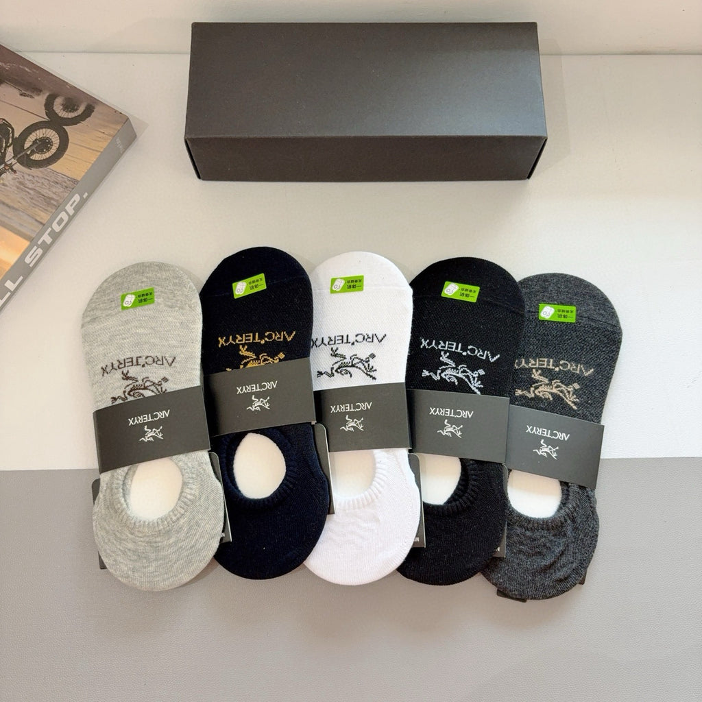 ARC’TERYX Cotton No-Show Socks – 5-Pair Set #003