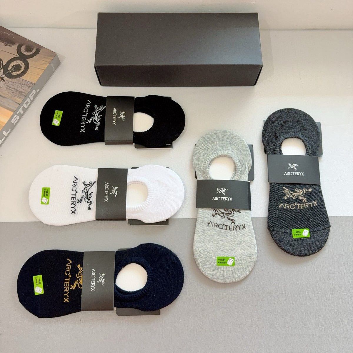 ARC’TERYX Cotton No-Show Socks – 5-Pair Set #003