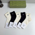 Gucci Cotton Crew Socks – 5-Pair Set #015