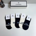 Chanel Comfort No-Show Socks – 5-Pair Set #002