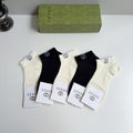Gucci Bamboo Cotton Ankle Socks – 5-Pair Set #002