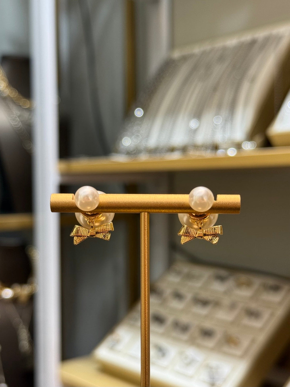DIOR Pearl Bow Earrings