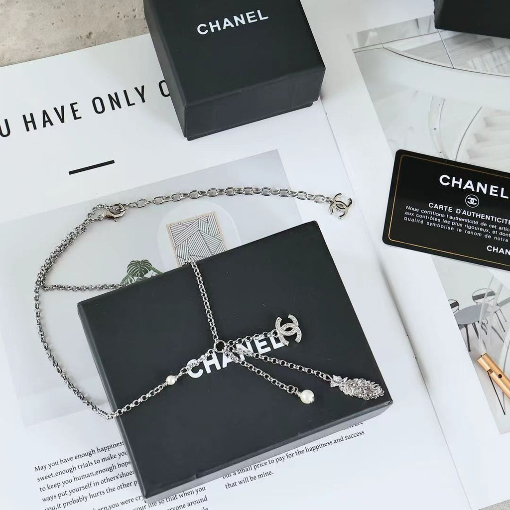 CHANEL Feather Tassel Necklace