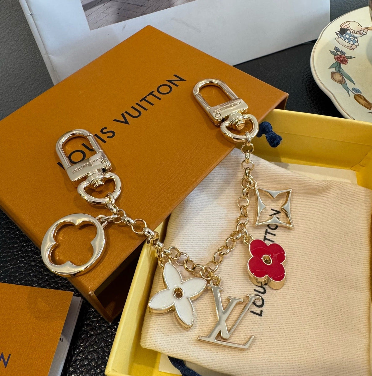 LOUIS VUITTON Canvas Bag Charm Keychain