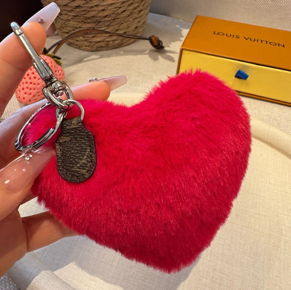 LOUIS VUITTON M03171 Heart Logo Bag Charm Keychain