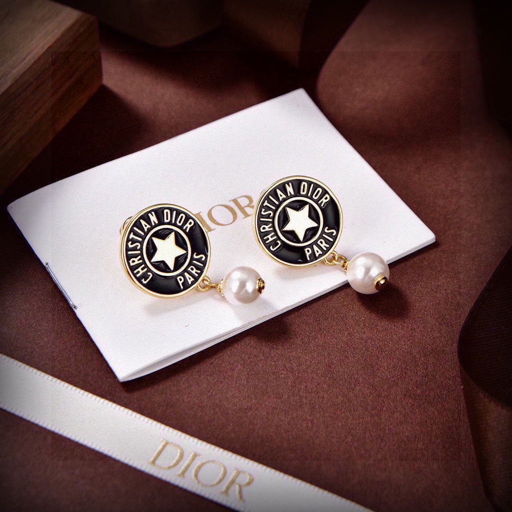 DIOR Pearl Crystal Earrings