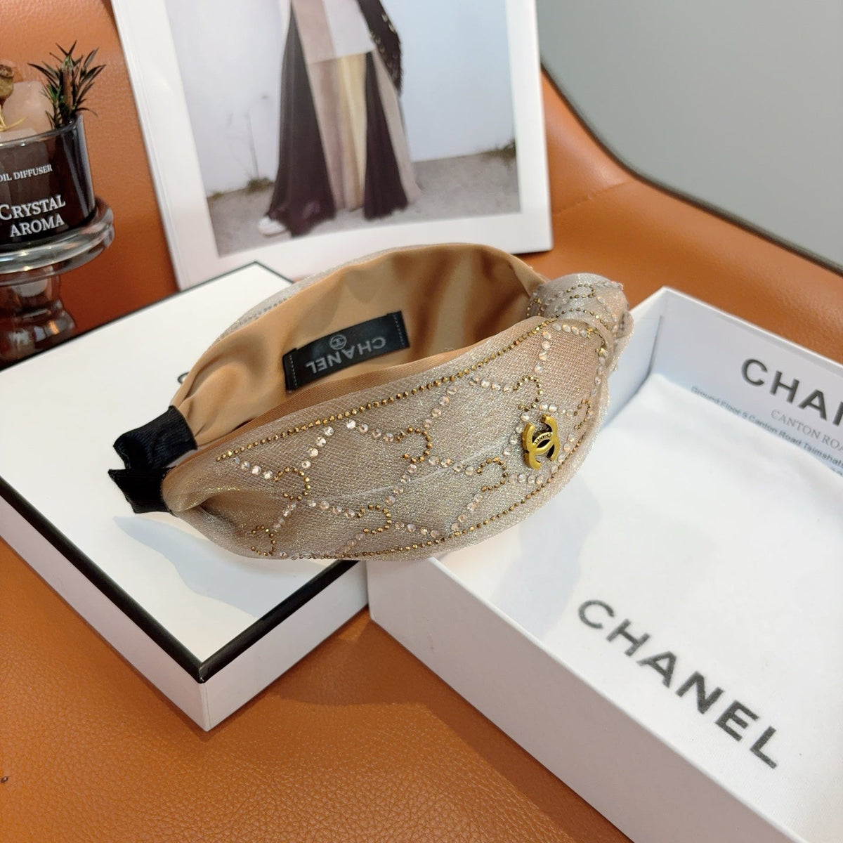 CHANEL Crystal Wide Vintage Headband