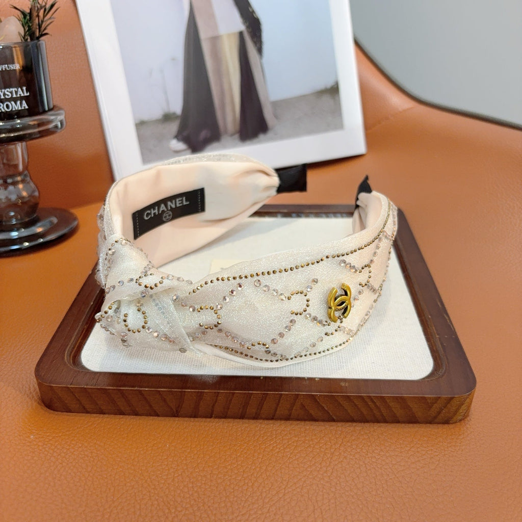 CHANEL Crystal Wide Vintage Headband
