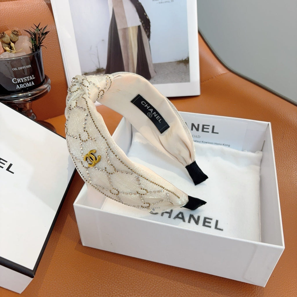 CHANEL Crystal Wide Vintage Headband