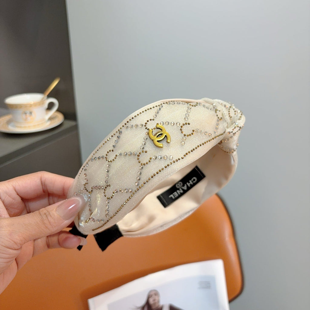 CHANEL Crystal Wide Vintage Headband
