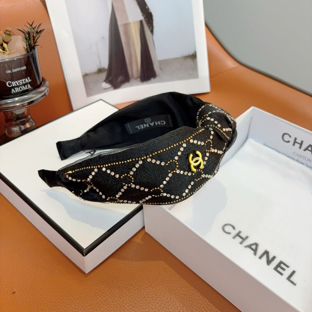 CHANEL Crystal Wide Vintage Headband