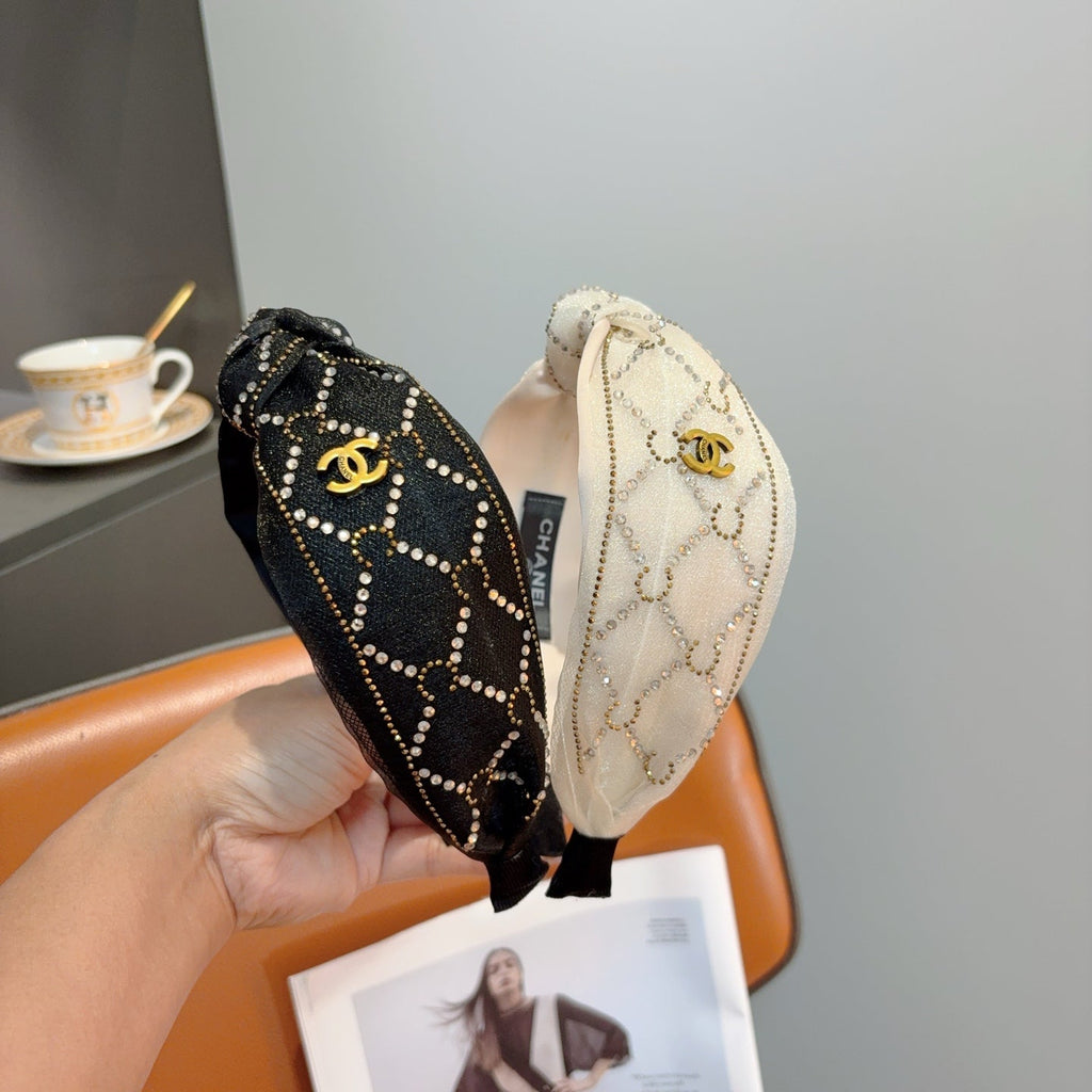 CHANEL Crystal Wide Vintage Headband
