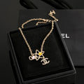 CHANEL Crystal Double-C Necklace