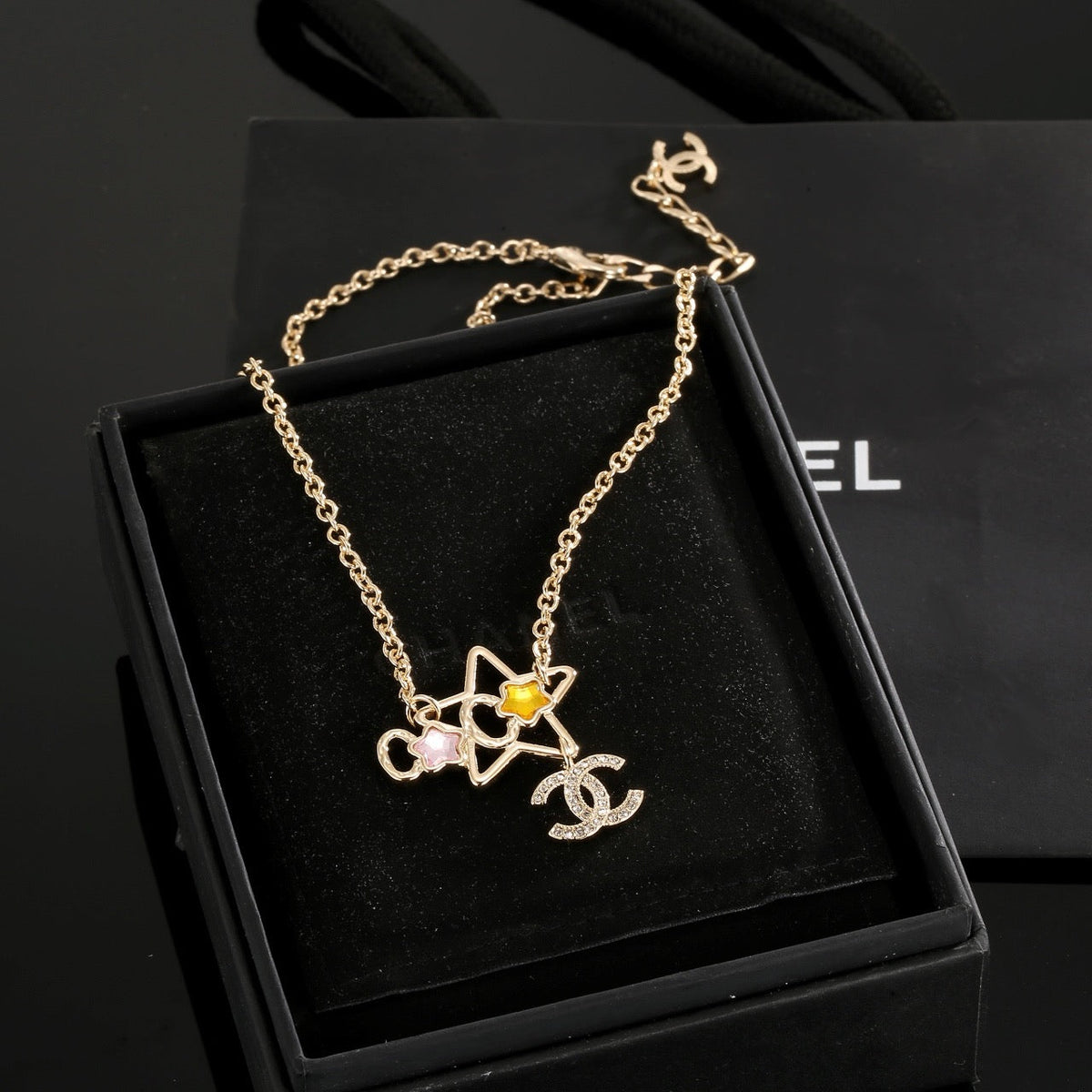 CHANEL Crystal Double-C Necklace