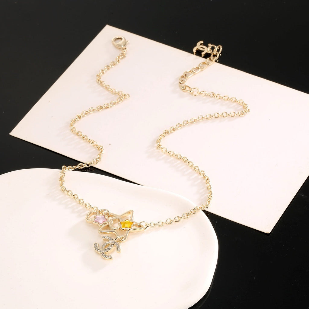 CHANEL Crystal Double-C Necklace
