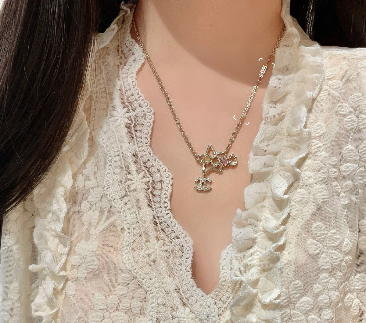CHANEL Crystal Double-C Necklace