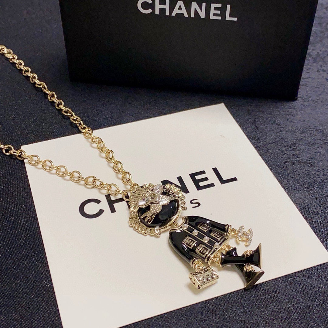 CHANEL Double-C Layered Long Necklace
