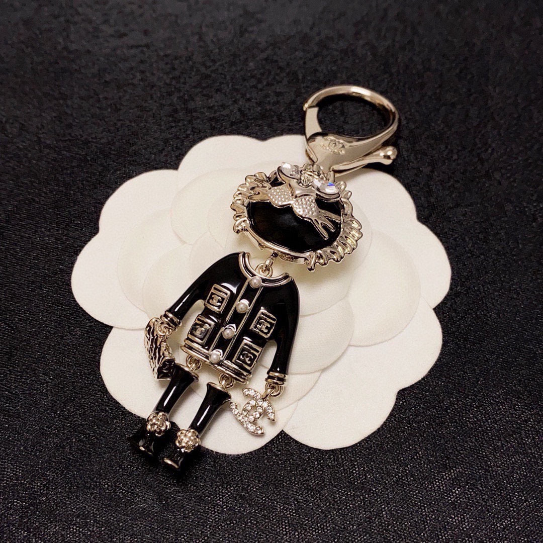 CHANEL Logo Bag Charm Keychain