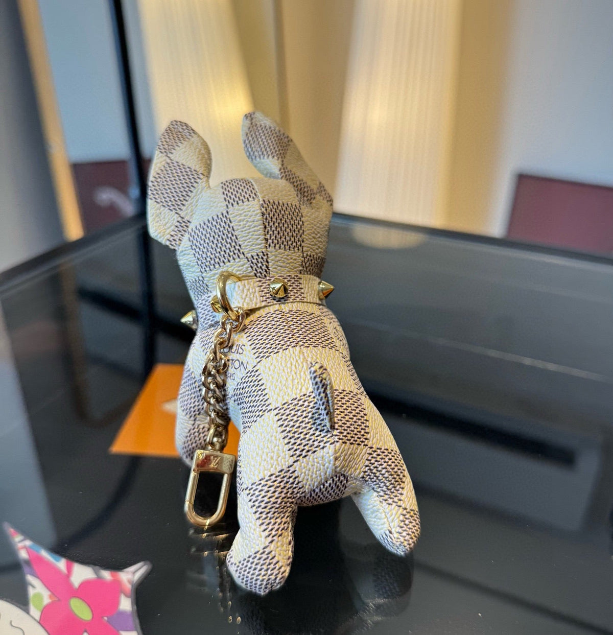 LOUIS VUITTON Metal Logo Keychain