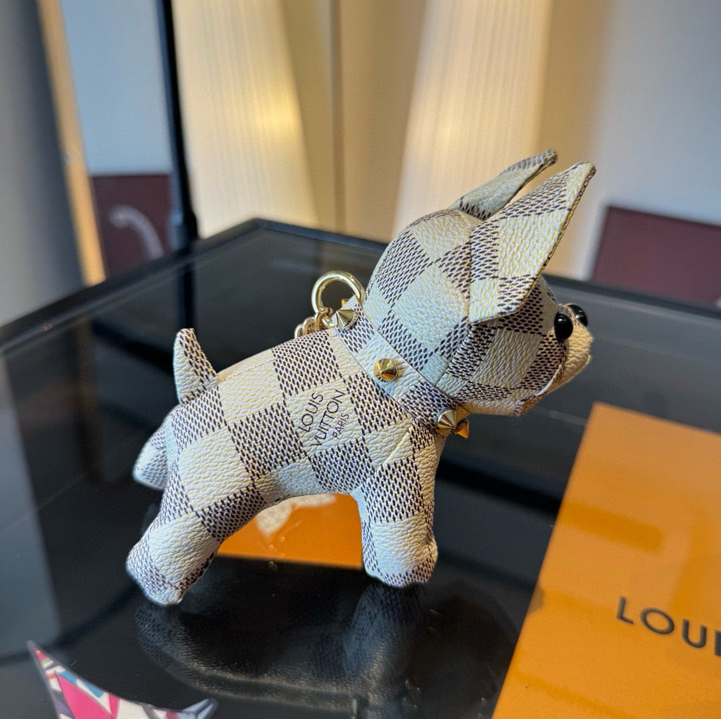 LOUIS VUITTON Metal Logo Keychain