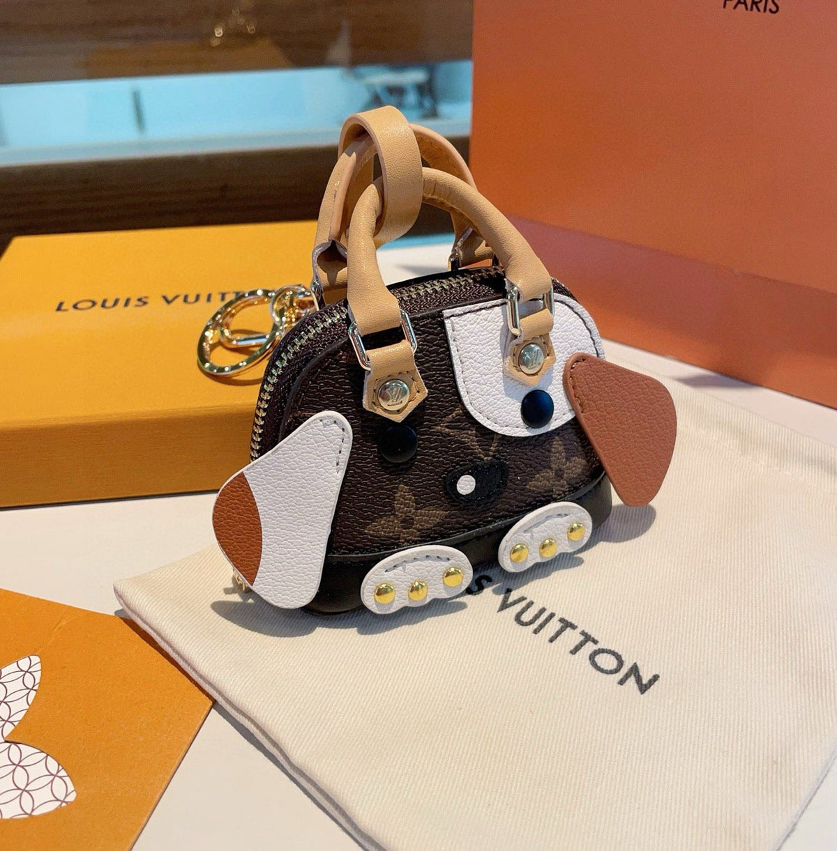 LOUIS VUITTON Metal Logo Mini Bag Bag Charm
