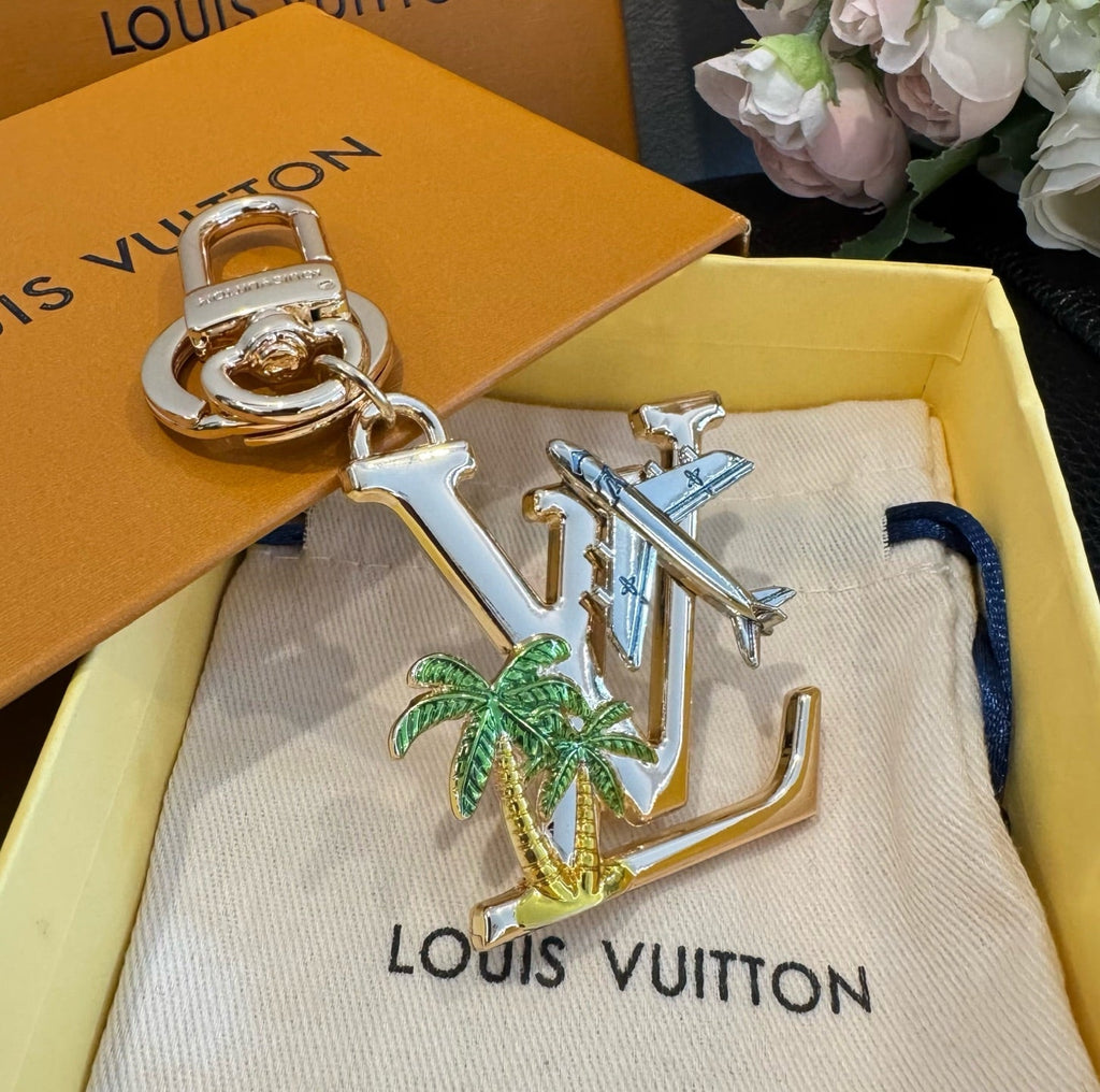 LOUIS VUITTON Metal Logo Bag Charm Keychain