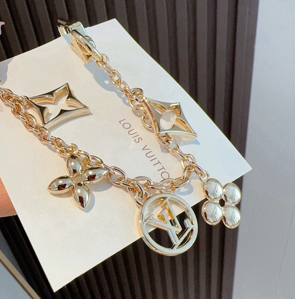 LOUIS VUITTON M01188 Canvas Flower Bag Charm Keychain
