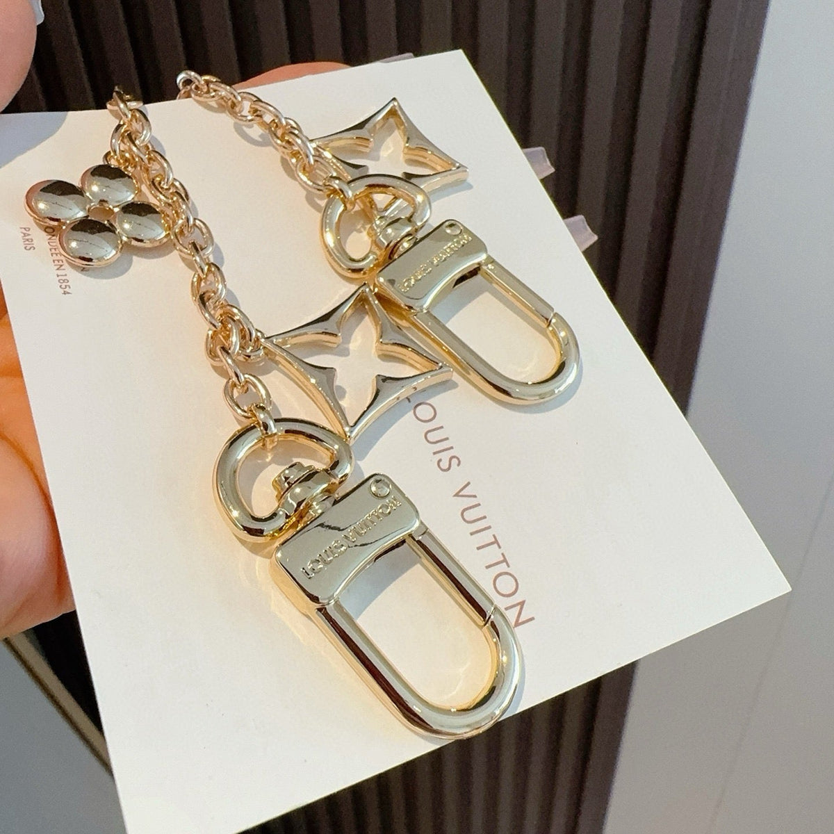 LOUIS VUITTON M01188 Canvas Flower Bag Charm Keychain