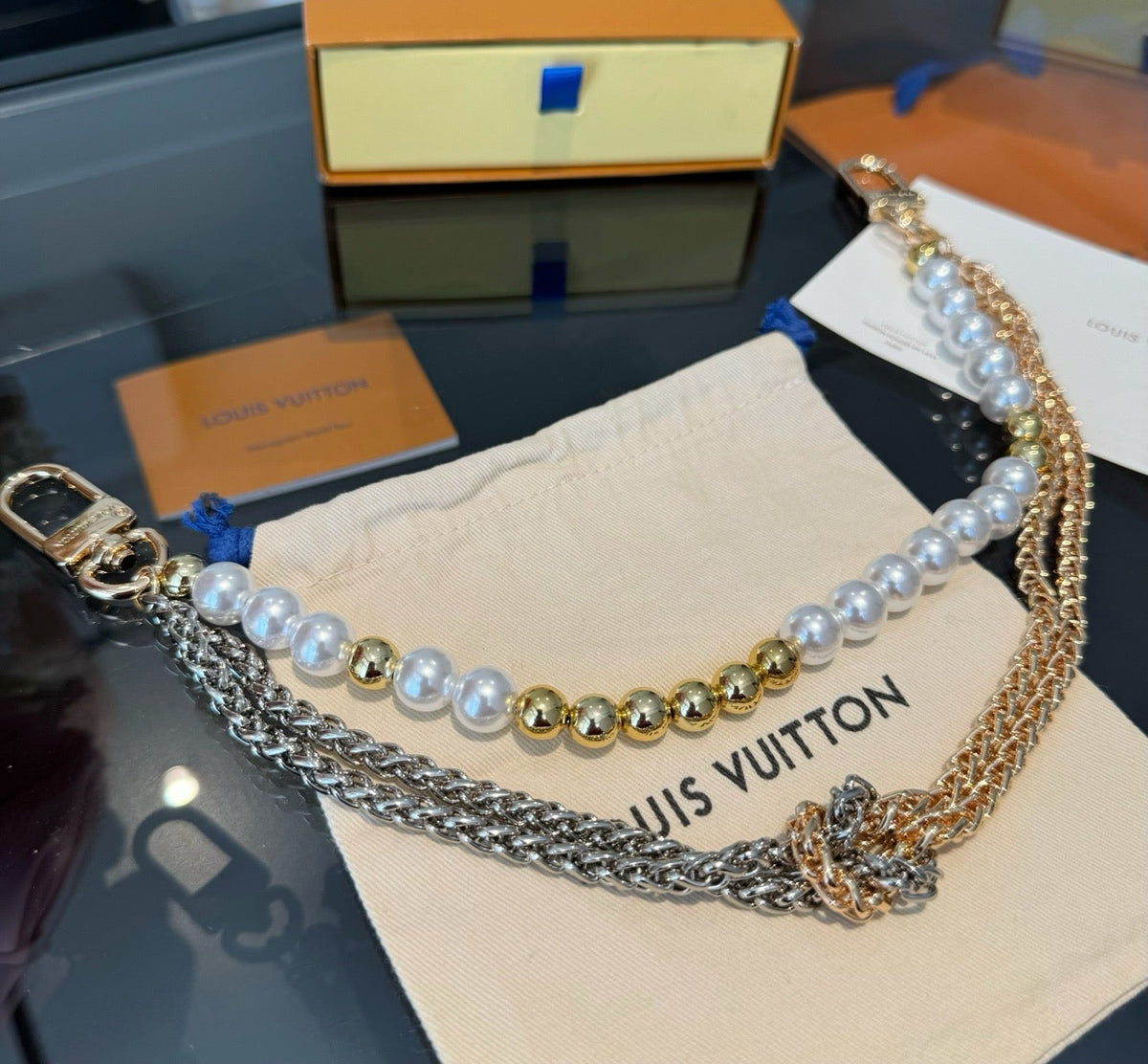 LOUIS VUITTON Metal Bag Charm Keychain