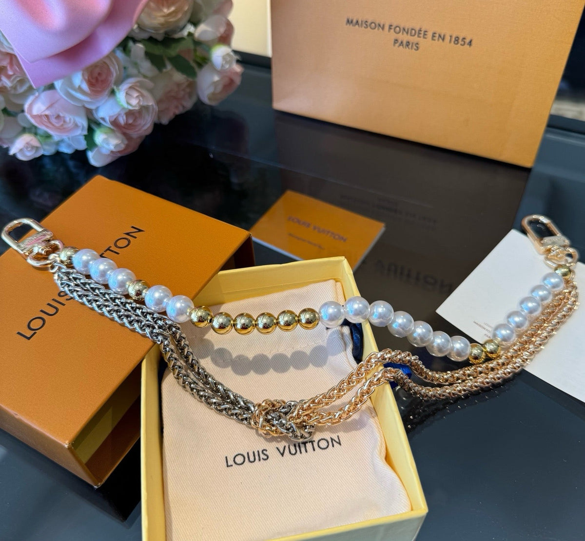 LOUIS VUITTON Metal Bag Charm Keychain