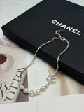 CHANEL Pearl Crystal Double-C Necklace