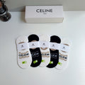 Celine Cotton No-Show Socks – 5-Pair Set #004