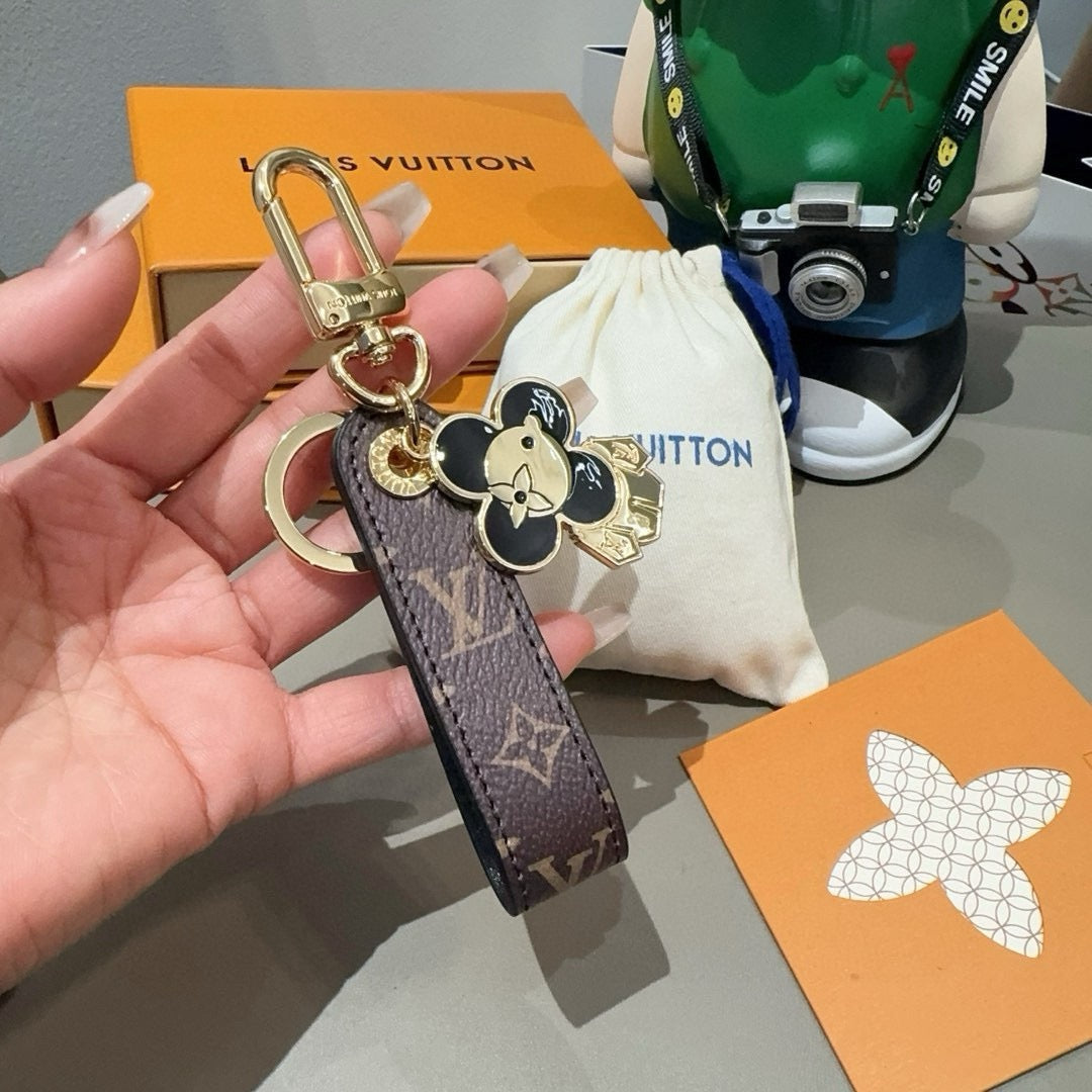 LOUIS VUITTON Canvas Metal Bag Charm Keychain