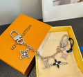 LOUIS VUITTON Canvas Flower Bag Charm Keychain