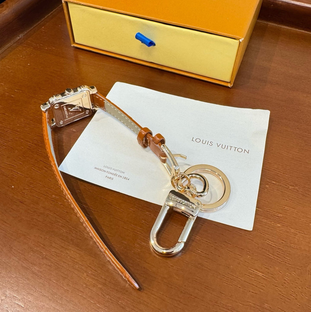 LOUIS VUITTON Leather Bag Charm Keychain