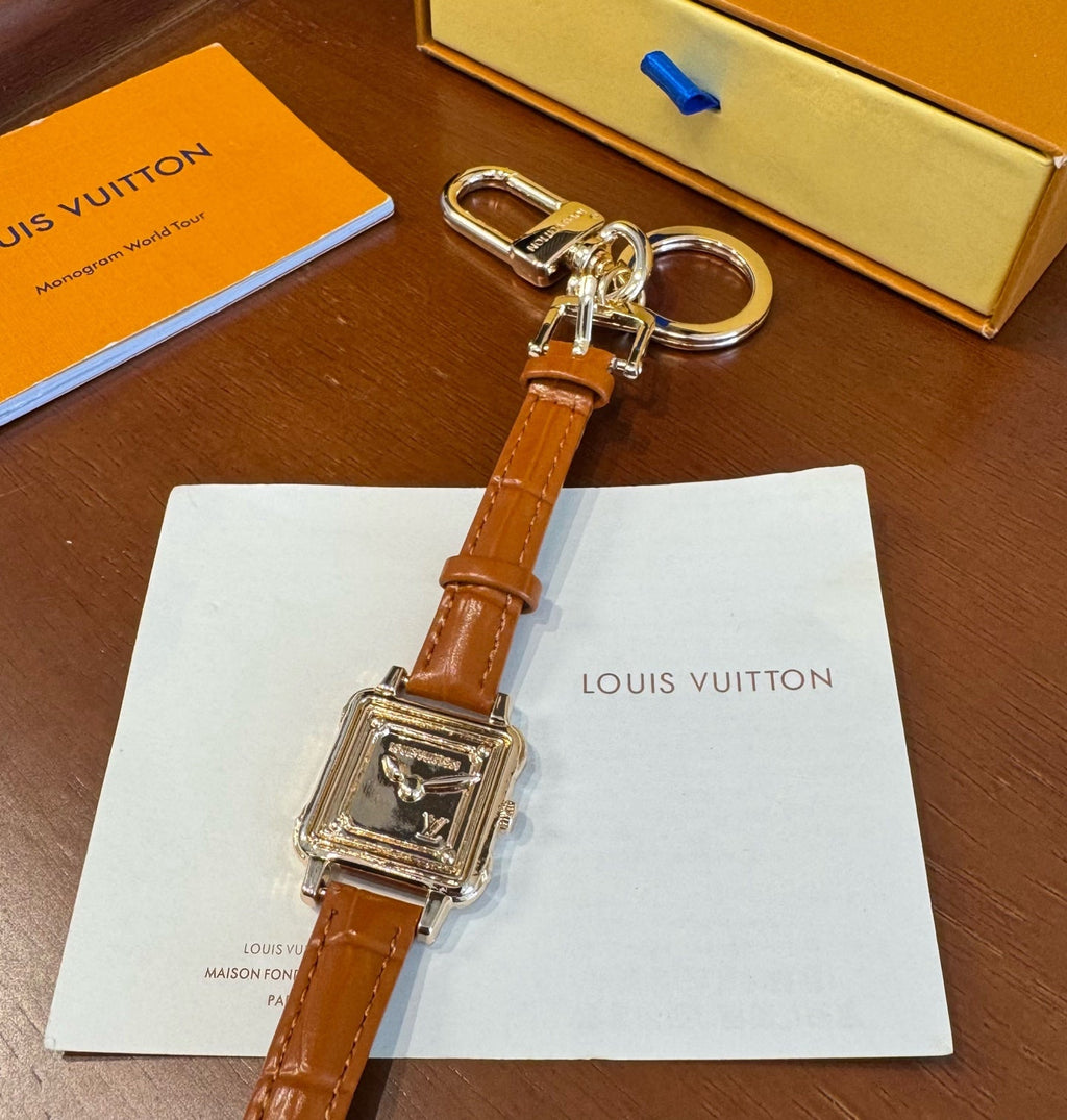 LOUIS VUITTON Leather Bag Charm Keychain
