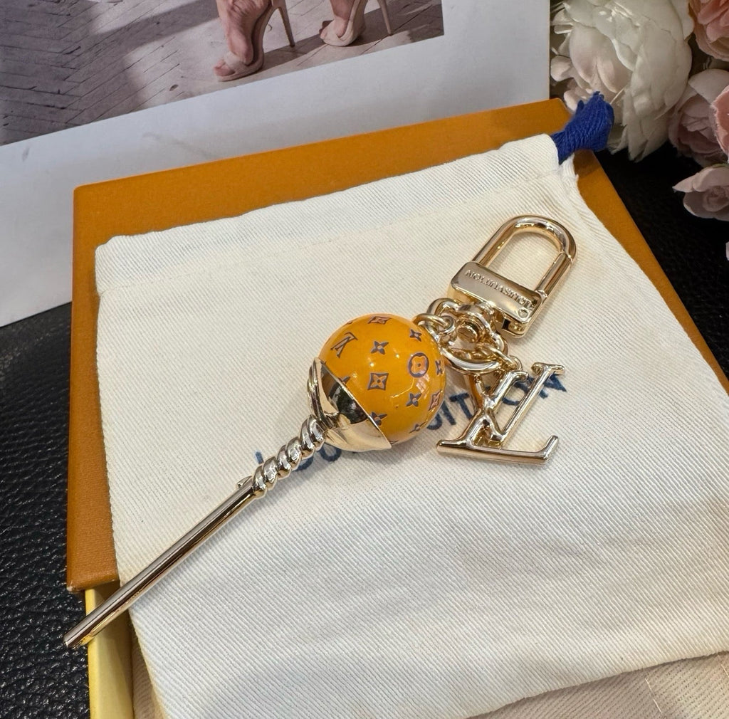 LOUIS VUITTON Canvas Logo Bag Charm Keychain
