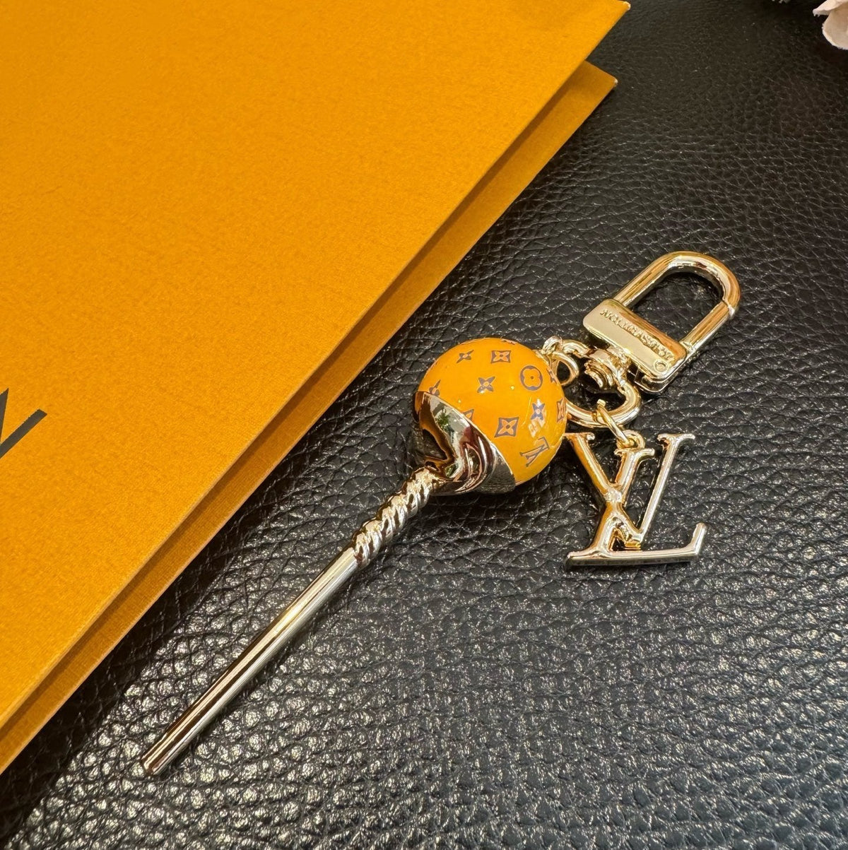 LOUIS VUITTON Canvas Logo Bag Charm Keychain