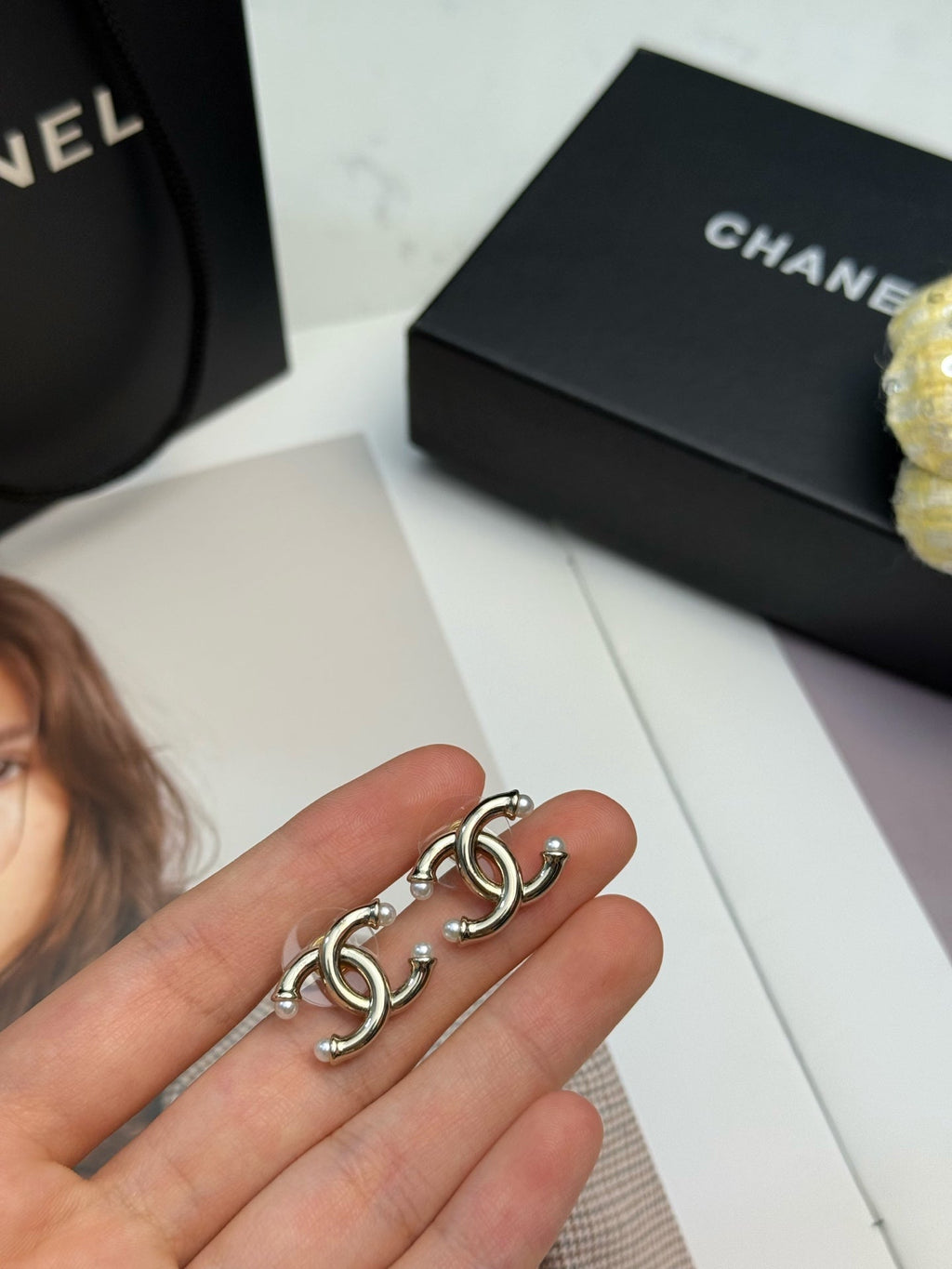 CHANEL Pearl Earrings