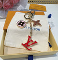 LOUIS VUITTON Canvas Flower Bag Charm Keychain
