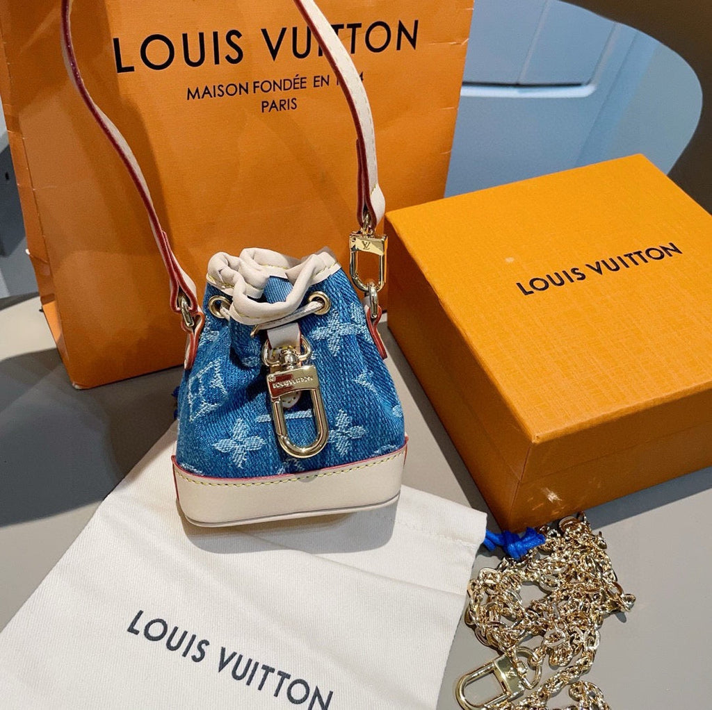 LOUIS VUITTON Denim Mini Bag Bag Charm