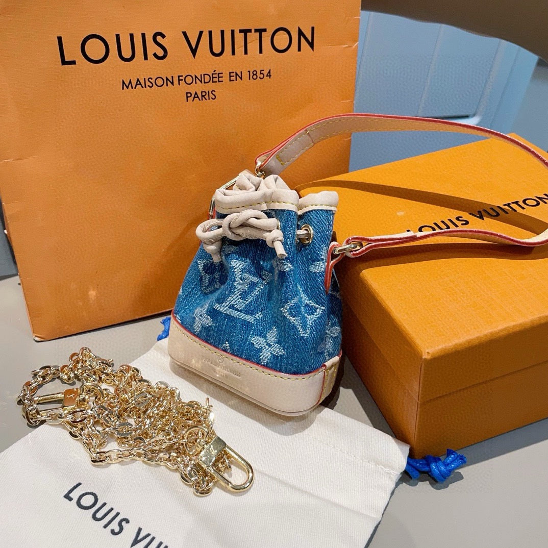 LOUIS VUITTON Denim Mini Bag Bag Charm