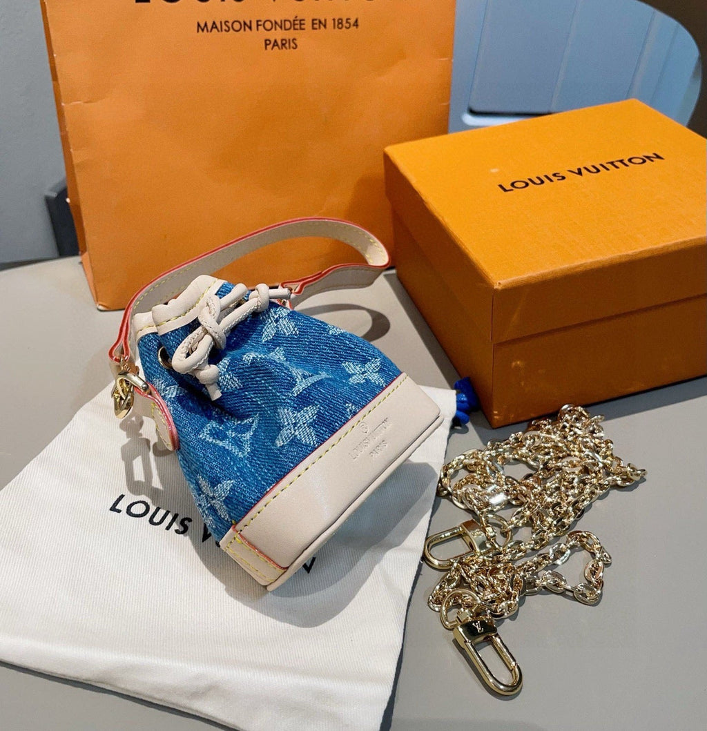 LOUIS VUITTON Denim Mini Bag Bag Charm