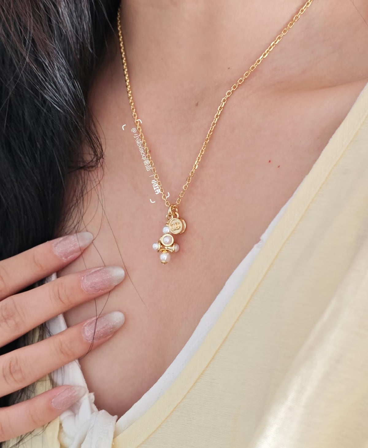 CHANEL Pearl Double-C Pendant Necklace