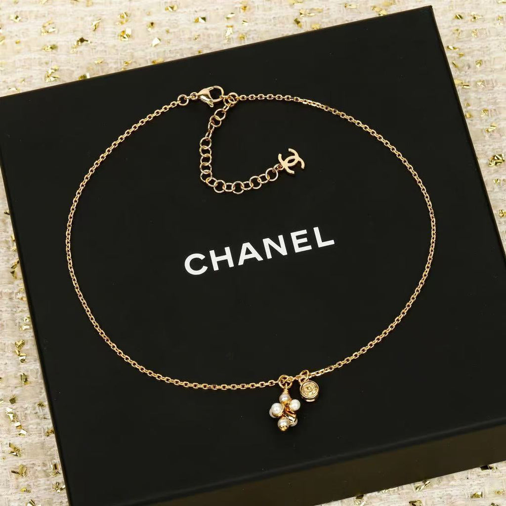 CHANEL Pearl Double-C Pendant Necklace