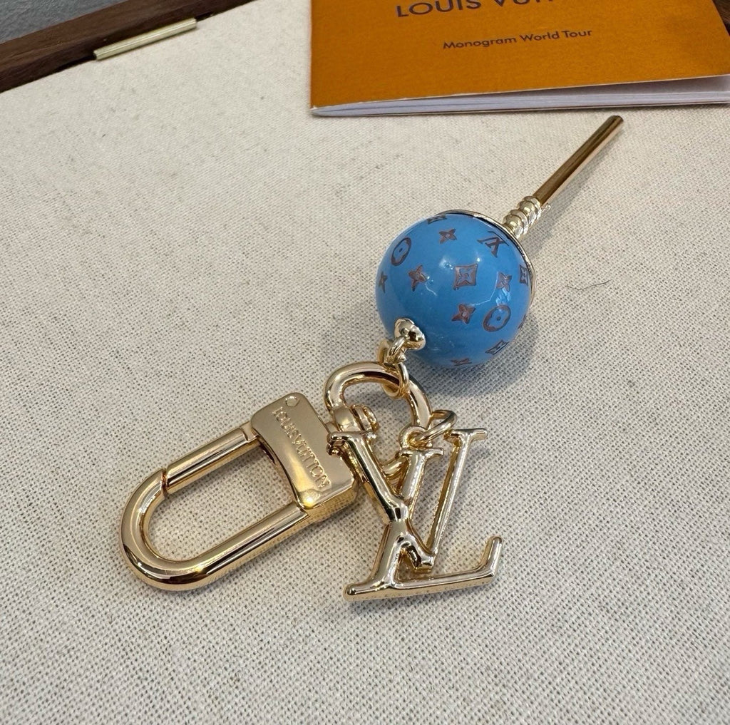 LOUIS VUITTON Canvas Logo Bag Charm Keychain
